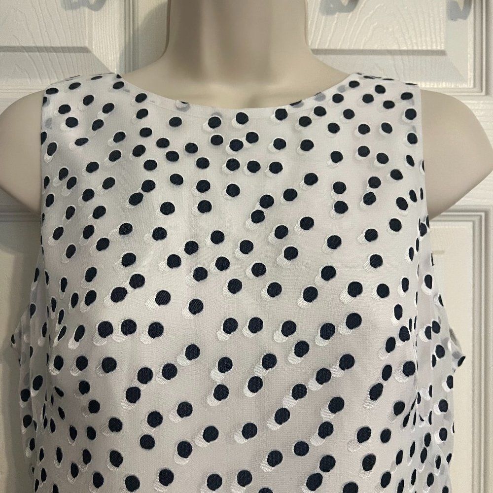 Lauren Ralph Lauren Sleeveless Polka Dot Ruffle Dress Size 6 - Picture 3 of 8